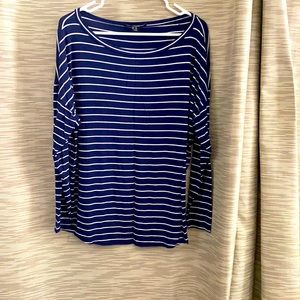 Flowy blue striped shirt